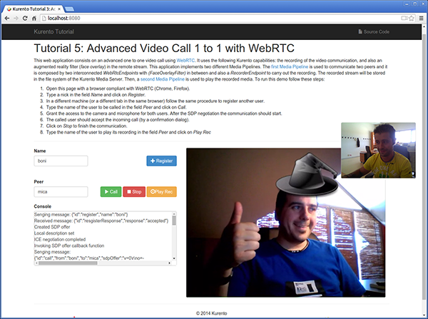 Advanced one to one video call screenshot